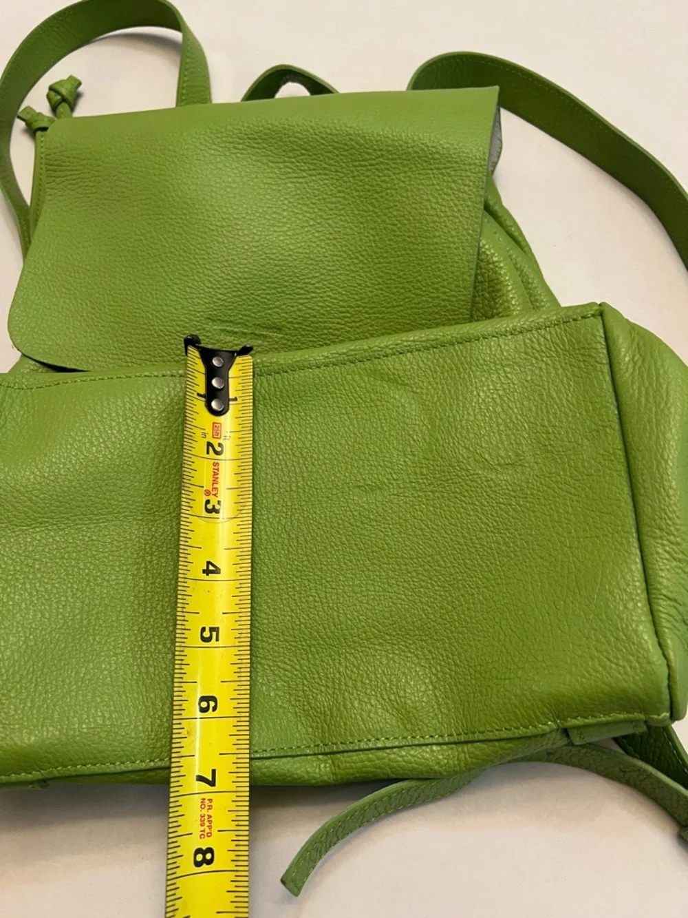 PELLETTERIA VENETA ITALY GREEN PEBBLED LEATHER BACKPACK BAG
